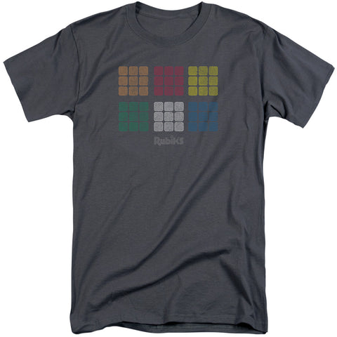 Rubiks Cube/minimal Squares-s/s Adult Tall-charcoal