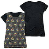 Junior Cap Sleeve 100% Poly Black Back