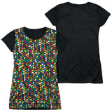 Junior Cap Sleeve 100% Poly Black Back