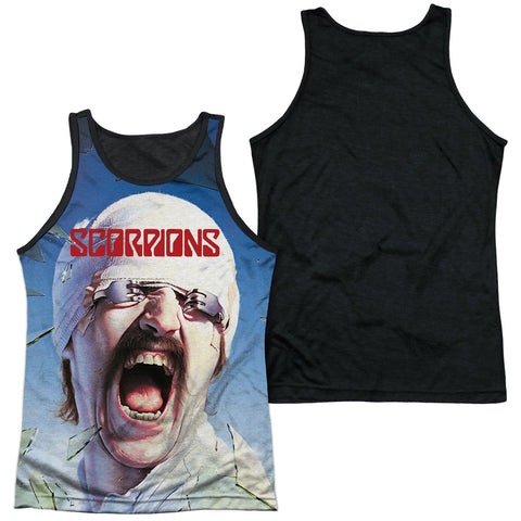 Scorpions/blackout-adult Poly Tank Top Black Back-white