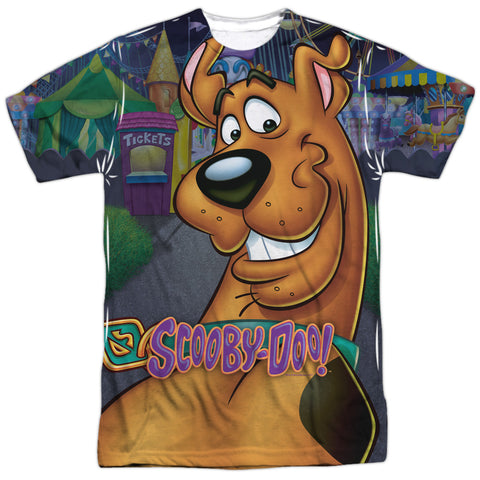 Scooby Doo/big Dog-s/s Adult Poly Crew-white