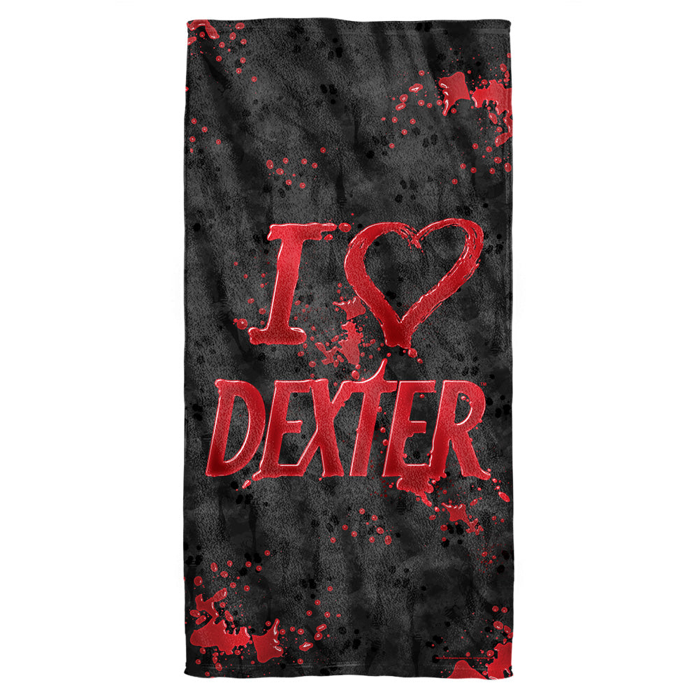 Dexter/i Heart Dexter-cotton Front / Poly Back Beach Towel-white
