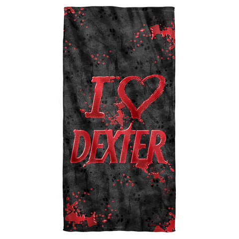 Dexter/i Heart Dexter-cotton Front / Poly Back Beach Towel-white