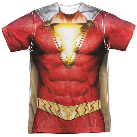 Shazam Movie/shazam Uniform-s/s Adult Poly Crew-white