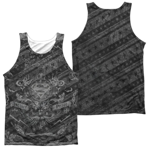 Superman/submit-adult 100% Poly Tank Top-white