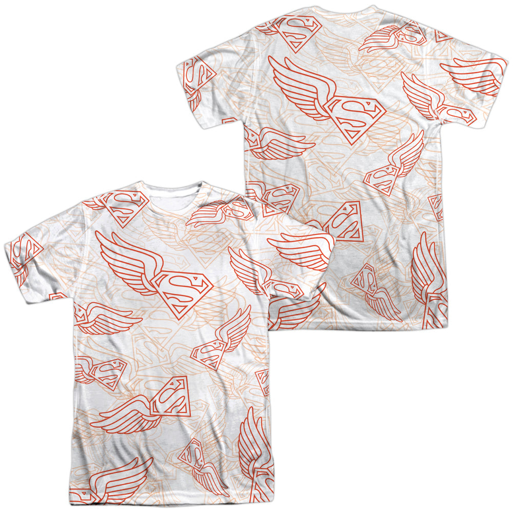 Superman/super Flight-s/s Adult Poly Crew-white