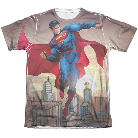 Superman/light And Darkseid-adult Poly/cotton S/s Tee-white