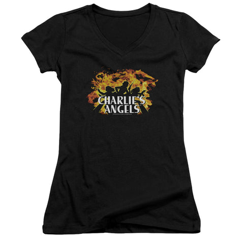 Juniors Sheer Cap Sleeve V-Neck