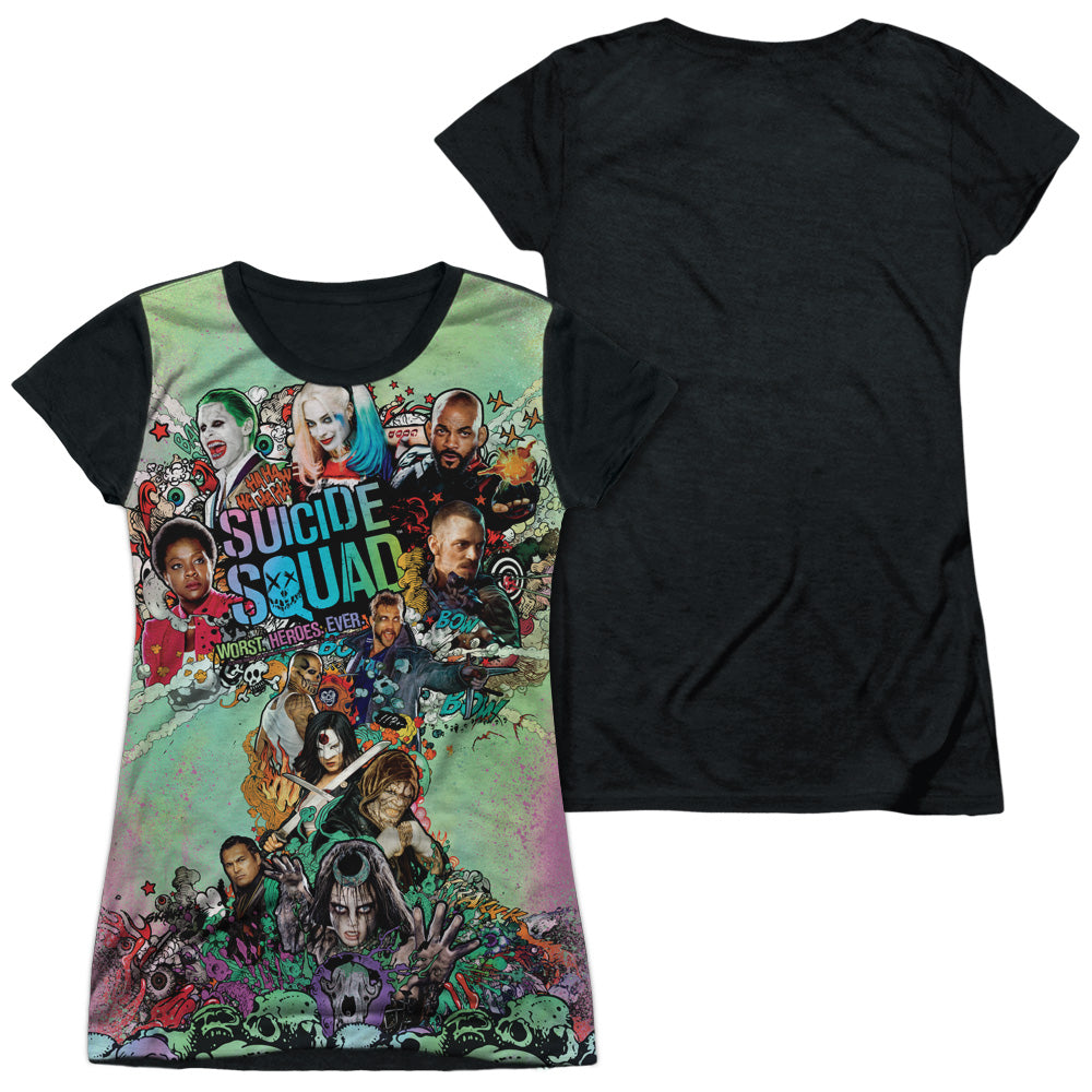 Junior Cap Sleeve 100% Poly Black Back