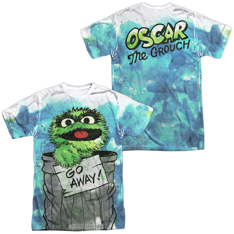 Sesame Street/can It (front/back Print)-s/s Adult Poly Crew-white