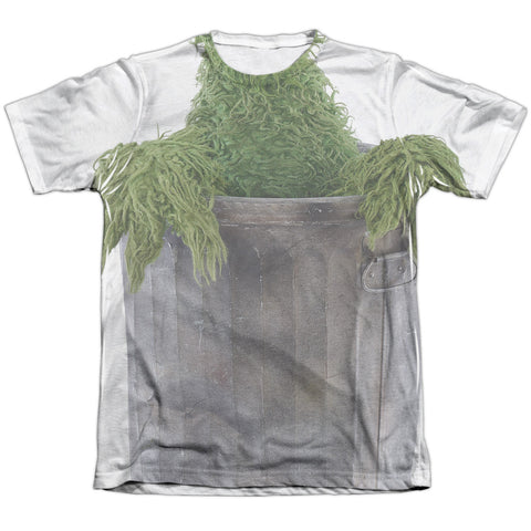 Sesame Street/oscar Costume-adult Poly/cotton S/s Tee-white