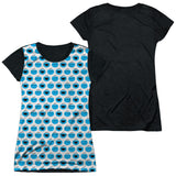 Junior Cap Sleeve 100% Poly Black Back
