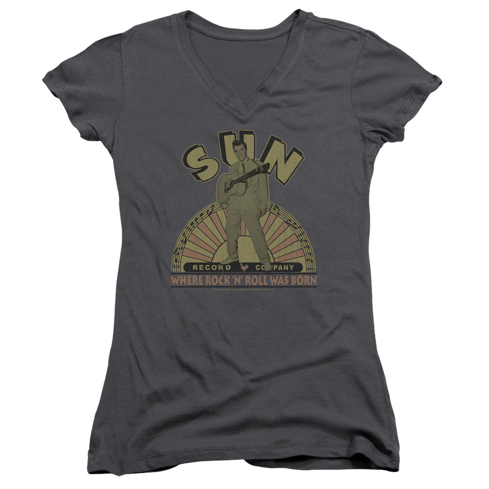 Juniors Sheer Cap Sleeve V-Neck