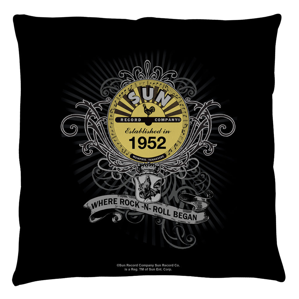 Sun Records/rockin Scrolls - Throw Pillow