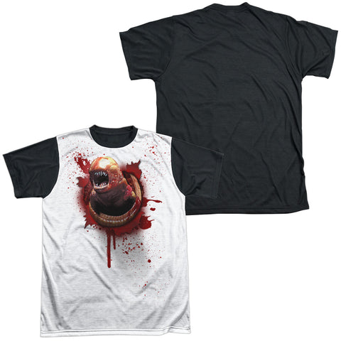 Alien/chestburster-s/s Adult White Front Black Back  -white