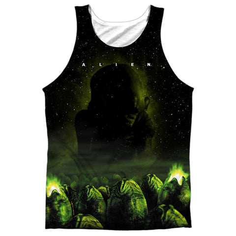 Alien/ominous-adult 100% Poly Tank Top-white
