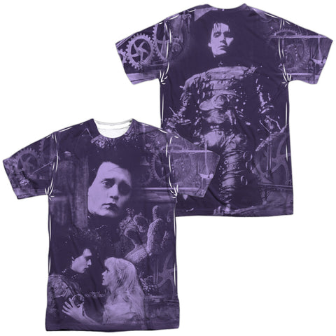 Edward Scissorhands/story (front/back Print)-s/s Adult Poly Crew-white
