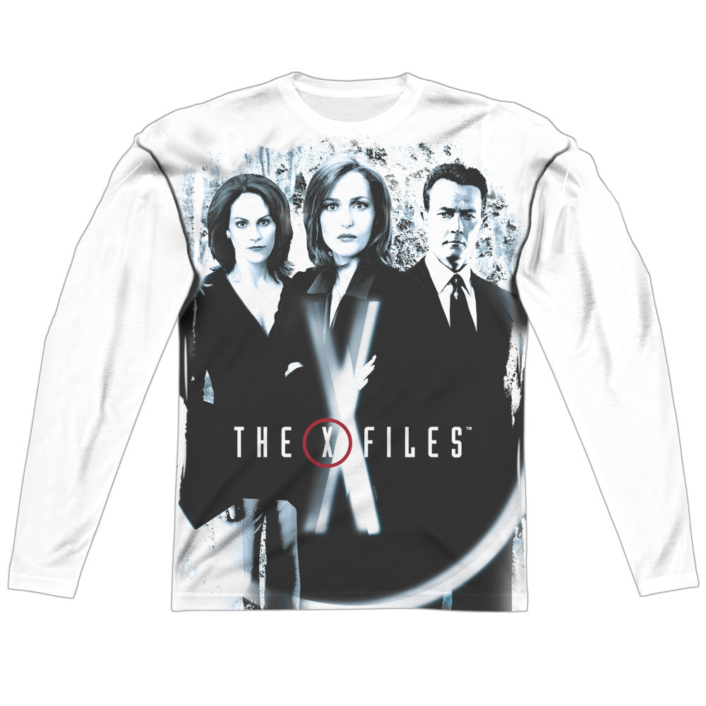 X Files/three Agents-l/s Adult Poly Crew -white