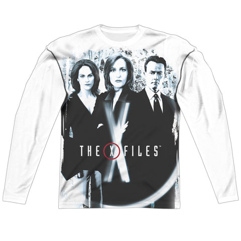 X Files/three Agents-l/s Adult Poly Crew -white