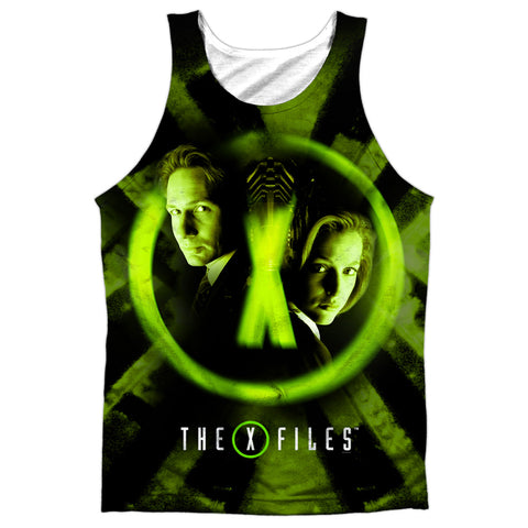 X Files/trust No One-adult 100% Poly Tank Top-white