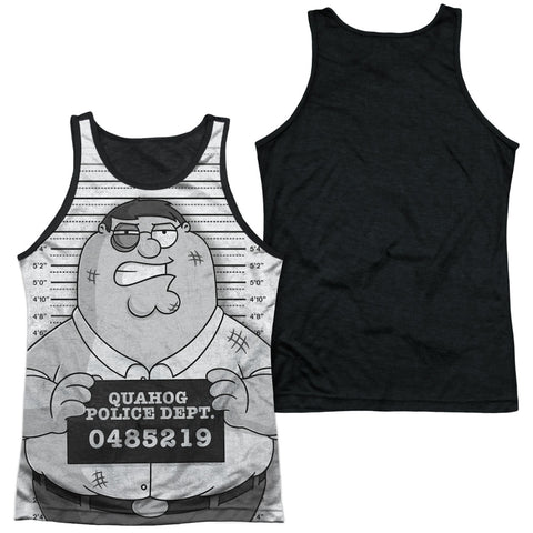 Family Guy/mug Shot-adult Poly Tank Top Black Back-white