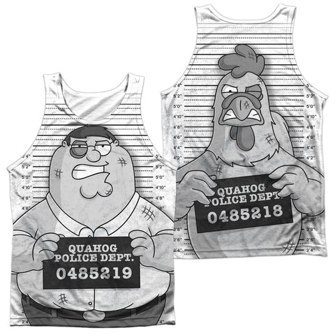 Family Guy/mug Shot (front/back Print)-adult 100% Poly Tank Top-white