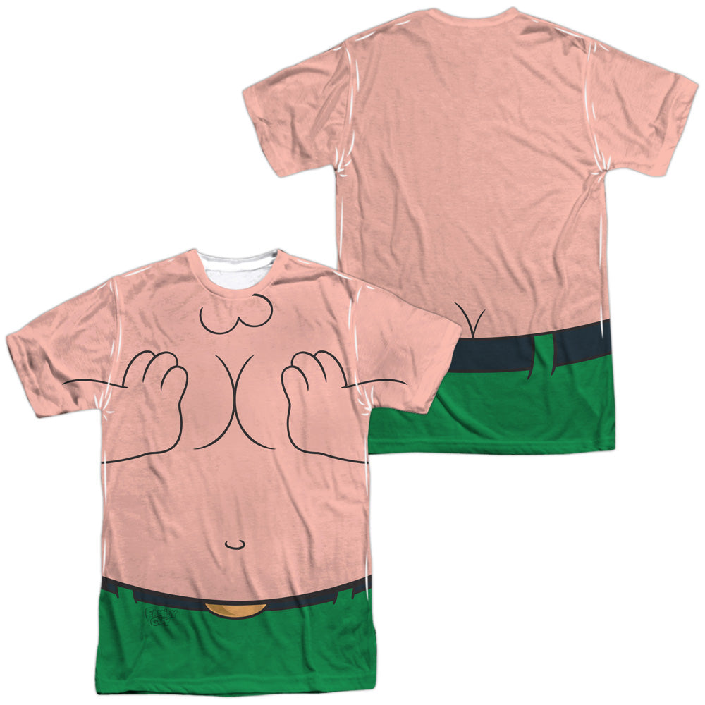 Family Guy/squished (front/back Print)-s/s Adult Poly Crew-white
