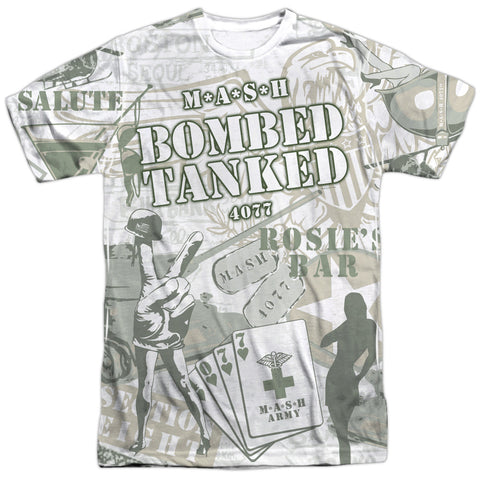 Mash/bombed Tank-s/s Adult Poly Crew-white