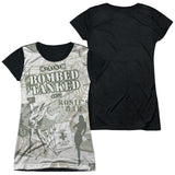 Junior Cap Sleeve 100% Poly Black Back