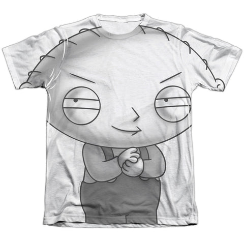 Family Guy/stewie Head-adult Poly/cotton S/s Tee-white