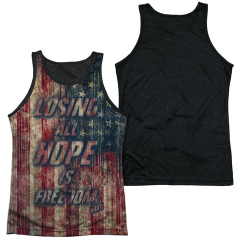 Adult 100% Poly Tank Top Black Back