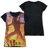 Junior Cap Sleeve 100% Poly Black Back
