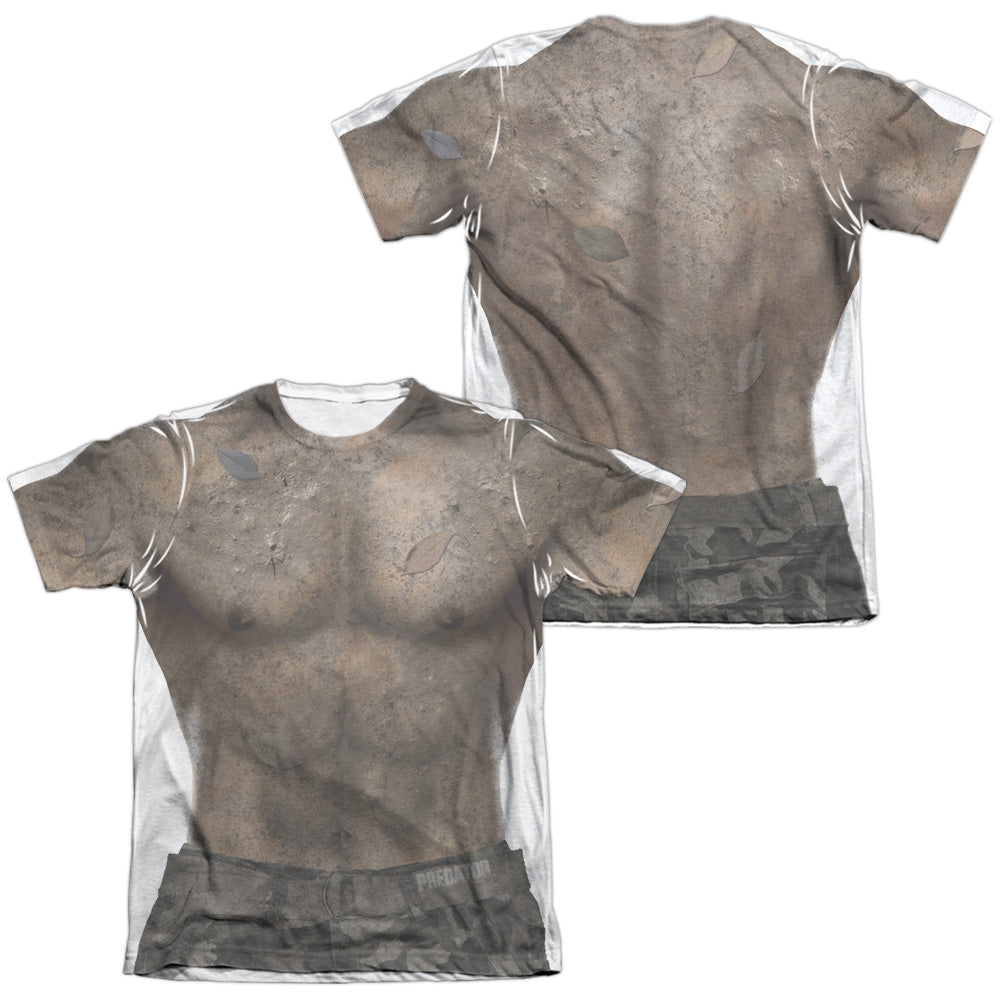Predator/mud Camo (front/back Print)-adult Poly/cotton S/s Tee-white
