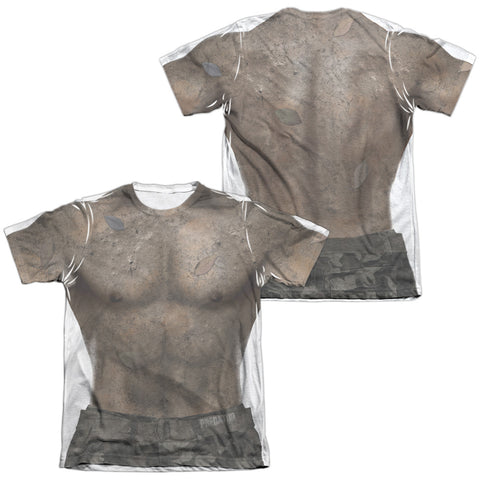 Predator/mud Camo (front/back Print)-adult Poly/cotton S/s Tee-white