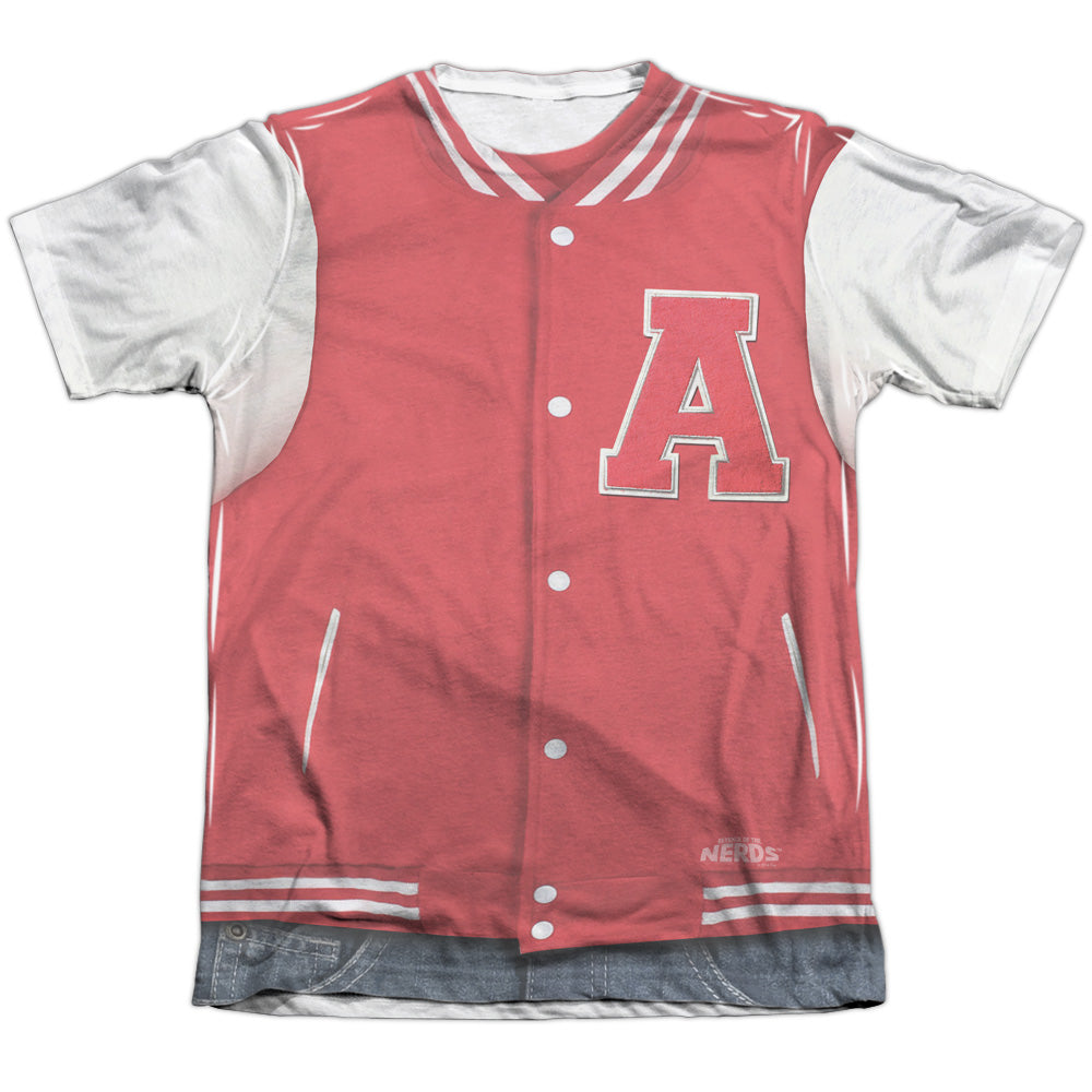 Revenge Of The Nerds/jock Costume-adult Poly/cotton S/s Tee-white