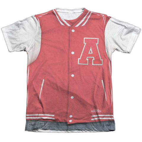 Revenge Of The Nerds/jock Costume-adult Poly/cotton S/s Tee-white