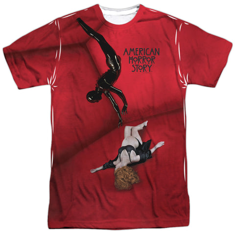 American Horror Story/vivien And The Rubber Man-s/s Adult Poly Crew-white