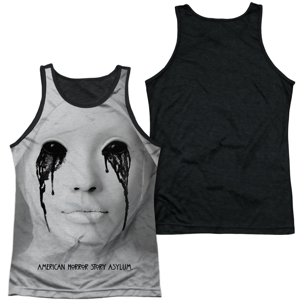 American Horror Story/nun-adult Poly Tank Top Black Back-white