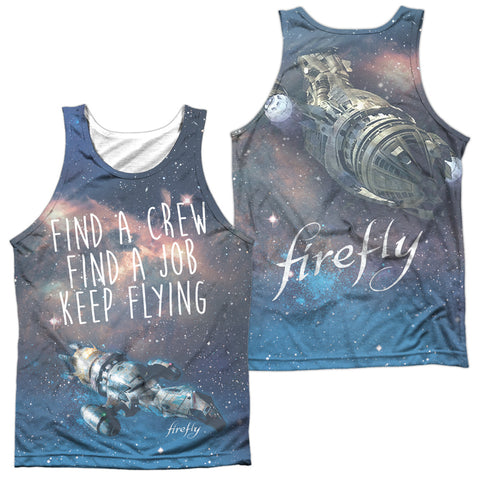 Firefly/keep Flying (front/back Print)-adult Poly Tank Top-white