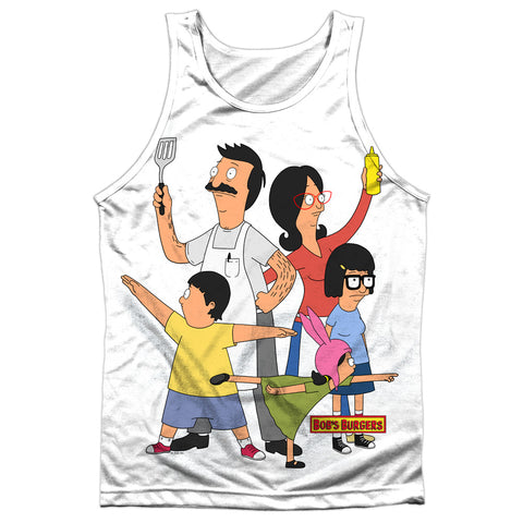 Bobs Burgers/hero Pose-adult Poly Tank Top-white