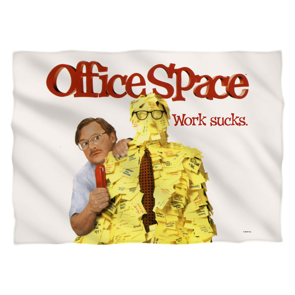 Office Space/work Sucks (front/back Print)-pillow Case-white