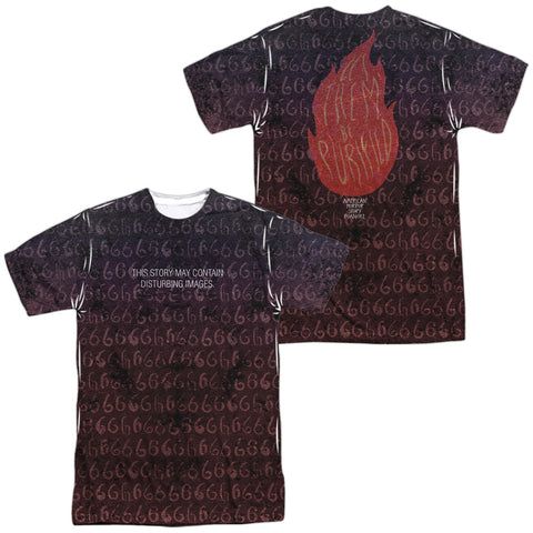 American Horror Story/disturbing Images (front/back Print)-s/s Adult Poly Crew-white