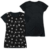 Junior Cap Sleeve 100% Poly Black Back