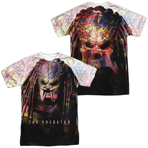 Predator 2018/splatter (front/back Print)-s/s Adult Poly Crew-white