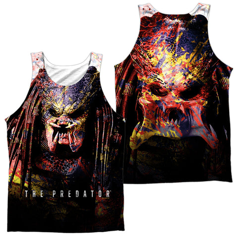 Predator 2018/splatter (front/back Print)-adult Poly Tank Top-white