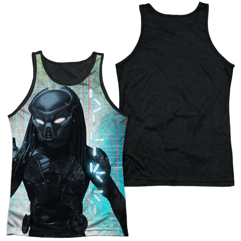 Predator 2018/glowing Eyes-adult Poly Tank Top Black Back-white