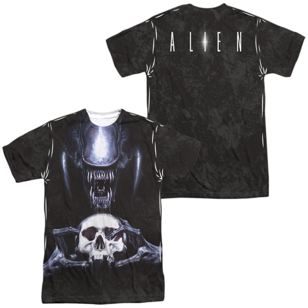 Aliens/trophy Sub (front/back Print)-s/s Adult Poly Crew-white