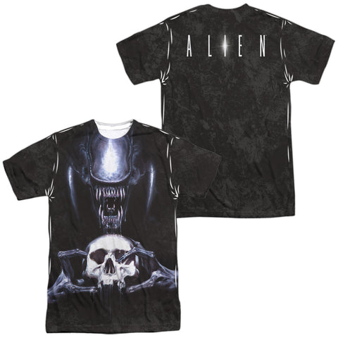 Aliens/trophy Sub (front/back Print)-s/s Adult Poly Crew-white