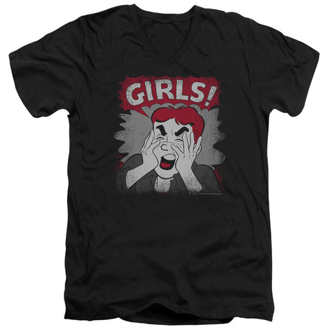 Archie Comics/girls! - S/s Adult V-neck - Black