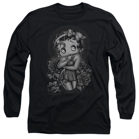 Betty Boop/fashion Roses - L/s Adult 18/1 - Black